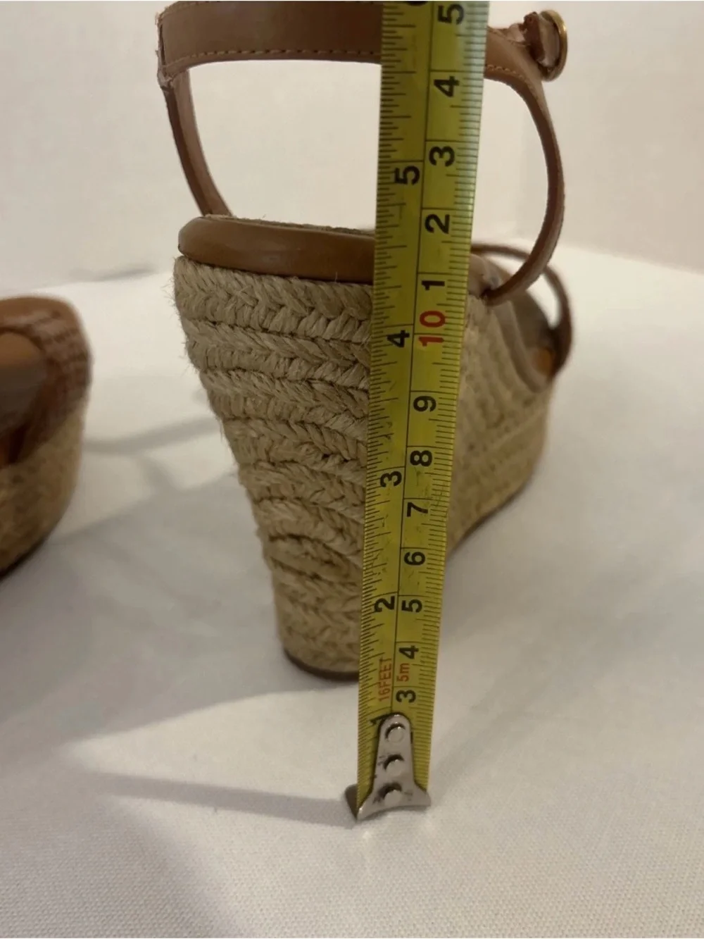 UGG Women's Tan Woven Leather Espadrille Wedge Strappy Sandals. Size 8.5